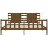 Cadre de lit sans matelas marron miel 200x200cm bois pin massif 