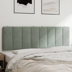 Coussin de tête de lit gris clair 160 cm velours 