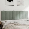 Coussin de tête de lit gris clair 160 cm velours 