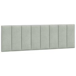 Coussin de tête de lit gris clair 160 cm velours 