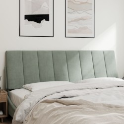 Coussin de tête de lit gris clair 160 cm velours 