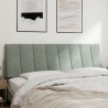 Coussin de tête de lit gris clair 160 cm velours 