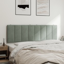 Coussin de tête de lit gris clair 160 cm velours 
