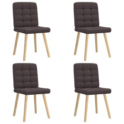 Chaises à manger lot de 4 marron foncé tissu 
