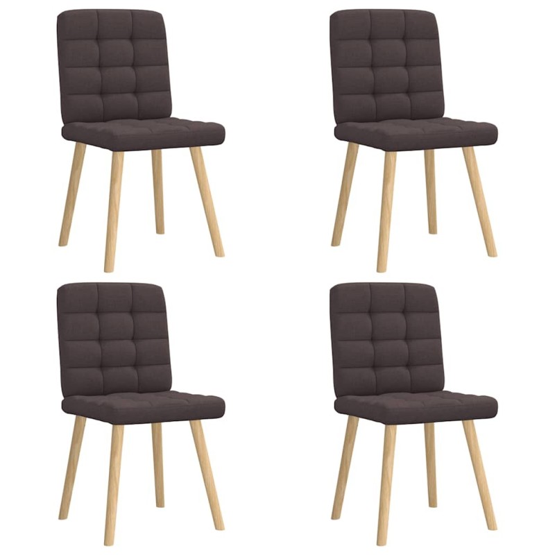Chaises à manger lot de 4 marron foncé tissu 