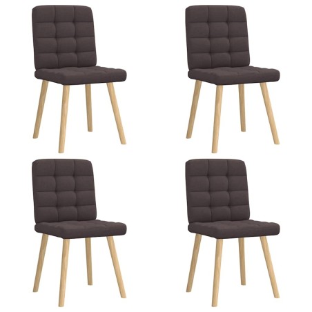 Chaises à manger lot de 4 marron foncé tissu 