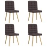 Chaises à manger lot de 4 marron foncé tissu 