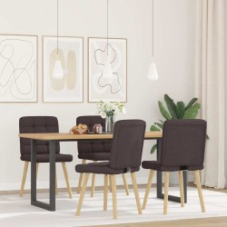 Chaises à manger lot de 4 marron foncé tissu 