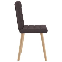 Chaises à manger lot de 4 marron foncé tissu 