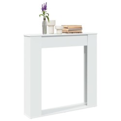 Cadre de cheminée blanc 100x20x100 cm bois d'ingénierie 
