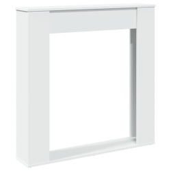 Cadre de cheminée blanc 100x20x100 cm bois d'ingénierie 