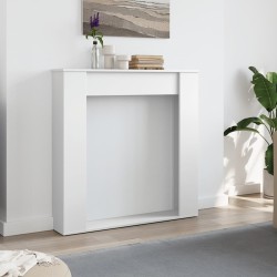 Cadre de cheminée blanc 100x20x100 cm bois d'ingénierie 