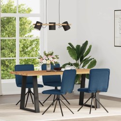 Chaises à manger lot de 4 bleu tissu 