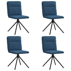 Chaises à manger lot de 4 bleu tissu 