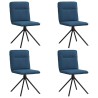 Chaises à manger lot de 4 bleu tissu 