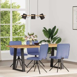 Chaises à manger lot de 4 bleu jean tissu 