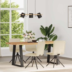 Chaises à manger lot de 4 crème tissu 