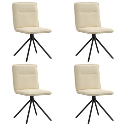 Chaises à manger lot de 4 crème tissu 