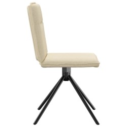 Chaises à manger lot de 4 crème tissu 
