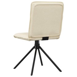 Chaises à manger lot de 4 crème tissu 