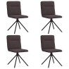 Chaises à manger lot de 4 marron foncé tissu 
