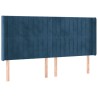 Tête de lit à LED Bleu foncé 163x16x118/128 cm Velours 