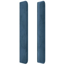 Tête de lit à LED Bleu foncé 163x16x118/128 cm Velours 