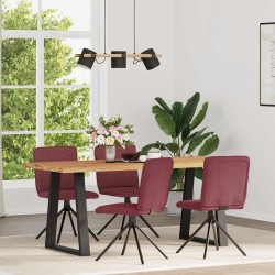Chaises à manger lot de 4 rouge bordeaux tissu 
