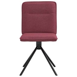 Chaises à manger lot de 4 rouge bordeaux tissu 