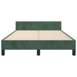 Cadre de lit sans matelas vert foncé 120x200 cm velours 