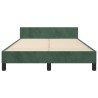 Cadre de lit sans matelas vert foncé 120x200 cm velours 