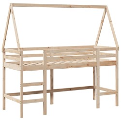 Lit superposé avec échelle et toit sans matelas 90x190 cm 