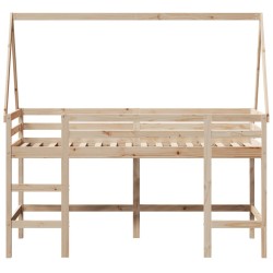 Lit superposé avec échelle et toit sans matelas 90x190 cm 