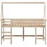 Lit superposé avec échelle et toit sans matelas 90x190 cm 
