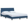 Cadre de lit sans matelas bleu 120x200 cm tissu 