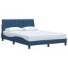 Cadre de lit sans matelas bleu 120x200 cm tissu 
