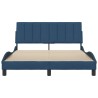 Cadre de lit sans matelas bleu 120x200 cm tissu 