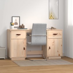 Bureau avec armoires 135x50x75 cm Bois massif de pin 