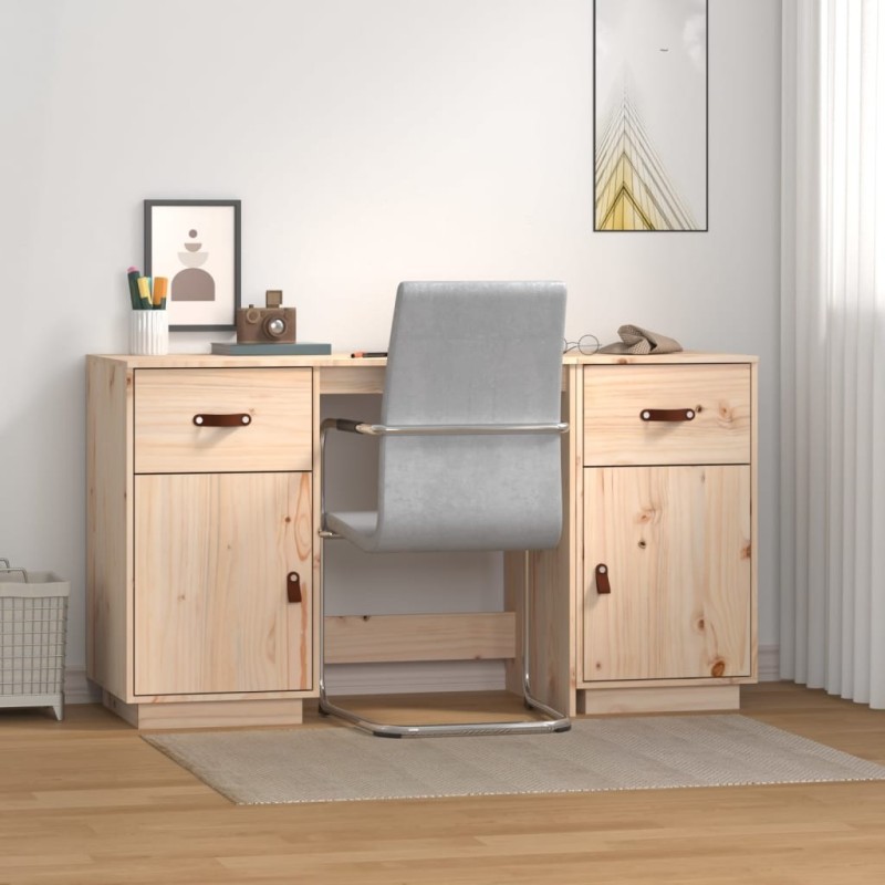 Bureau avec armoires 135x50x75 cm Bois massif de pin Bureau avec armoires 135x50x75 cm Bois massif de pin