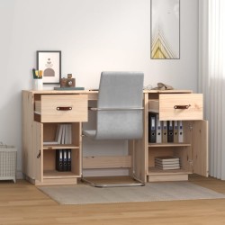 Bureau avec armoires 135x50x75 cm Bois massif de pin 