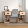 Bureau avec armoires 135x50x75 cm Bois massif de pin 