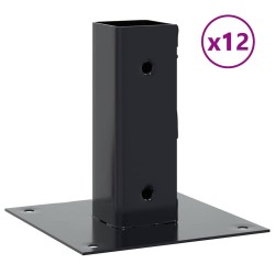 Bases de poteau carrées 12 pcs anthracite 46x46 mm 