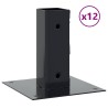 Bases de poteau carrées 12 pcs anthracite 46x46 mm 