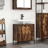 Meuble de salle de bain lavabo chêne fumé 60x34,5x60 cm 