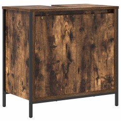 Meuble de salle de bain lavabo chêne fumé 60x34,5x60 cm 