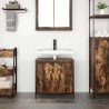 Meuble de salle de bain lavabo chêne fumé 60x34,5x60 cm 