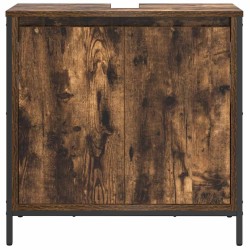 Meuble de salle de bain lavabo chêne fumé 60x34,5x60 cm 