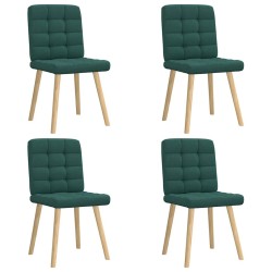 Chaises à manger lot de 4 vert foncé tissu 