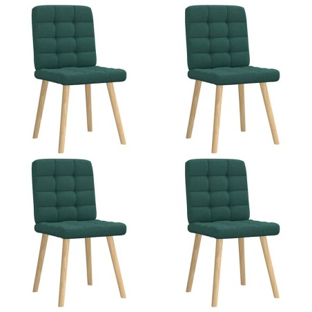 Chaises à manger lot de 4 vert foncé tissu 