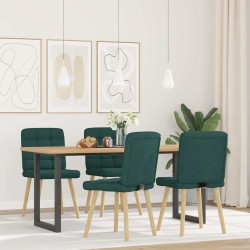 Chaises à manger lot de 4 vert foncé tissu 